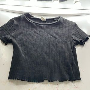 Black SHEIN cropped tight fitting top